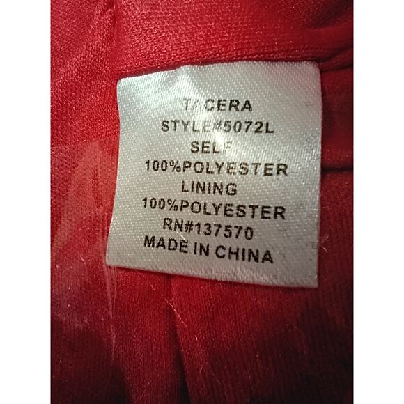 TACERA Women's Maxi Red Lace Dress XL Polyester Sleeveless Boho Christmas - Picture 4 of 5